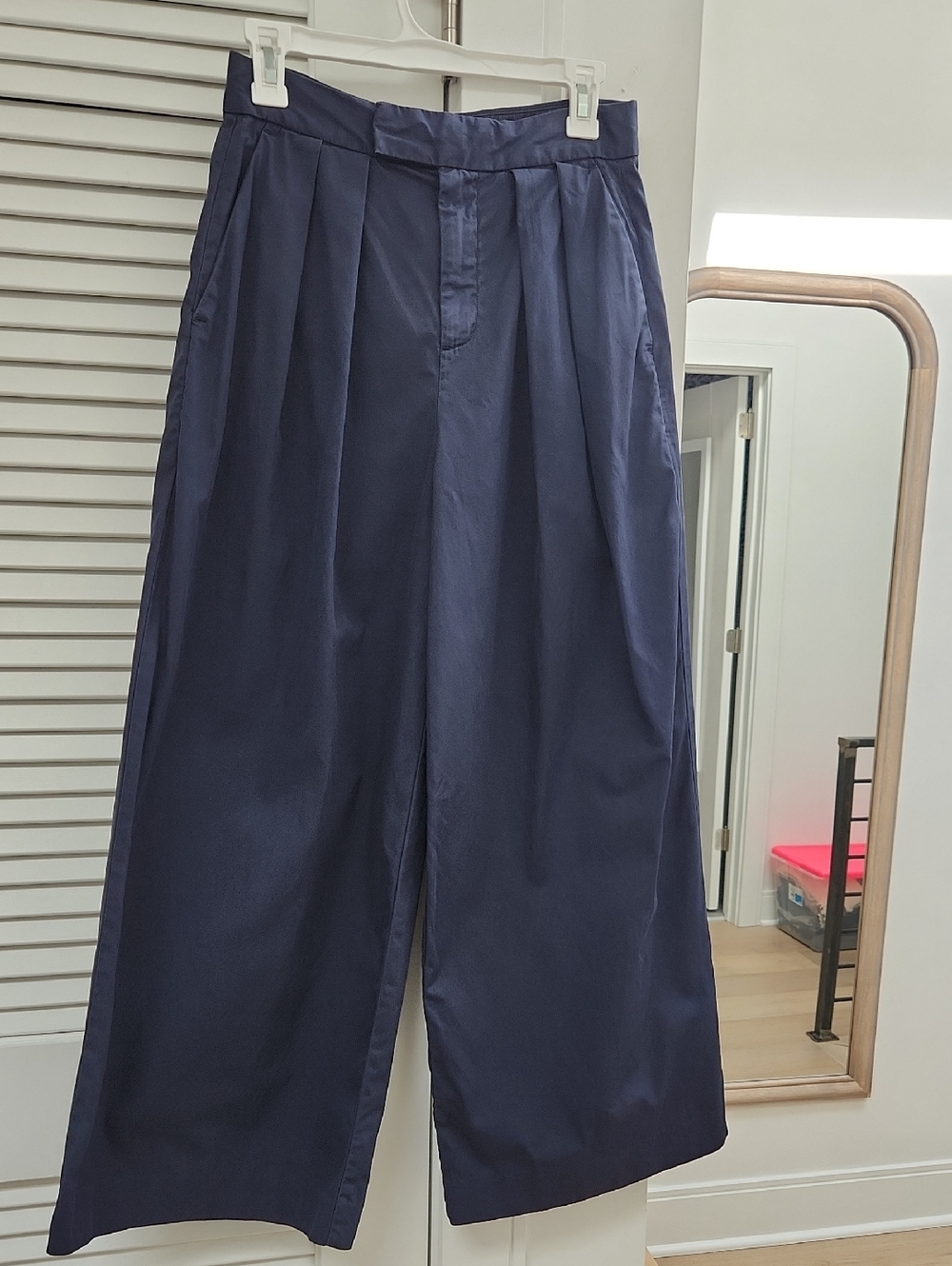 Gap Navy Wide-Leg Pleated Women's Trousers